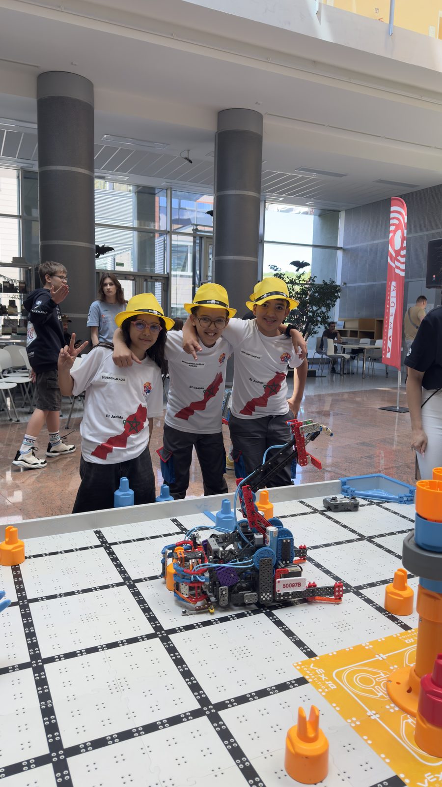 Une équipe de robotique en compétition